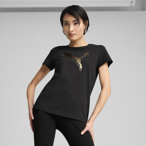 PUMA T-SHIRT ΓΥΝΑΙΚΑ ESS METALIC Tee ΜΑΥΡΟ - Image 3