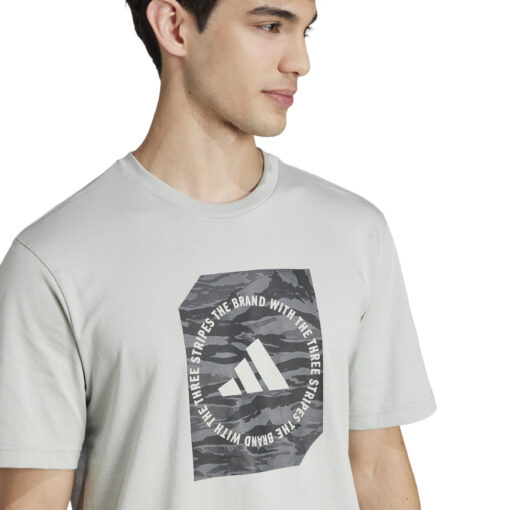 ADIDAS T-SHIRT ΑΝΔΡΑΣ M C CAMO BOX ΓΚΡΙ - Image 4